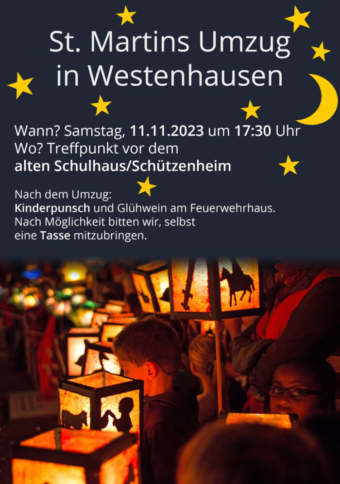 Flyer für den Martinsumzug 2023 in Westenhausen