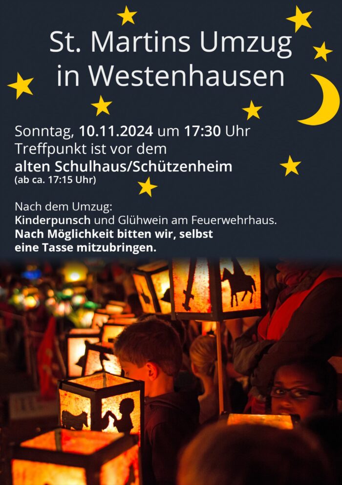 Flyer für den Martinsumzug 2024 in Westenhausen